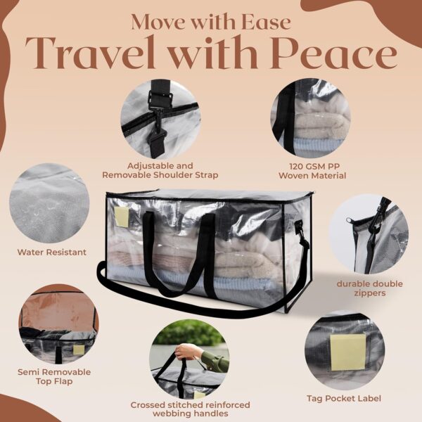 aethel 6 pack extra large, heavy duty, semi transparent moving bags