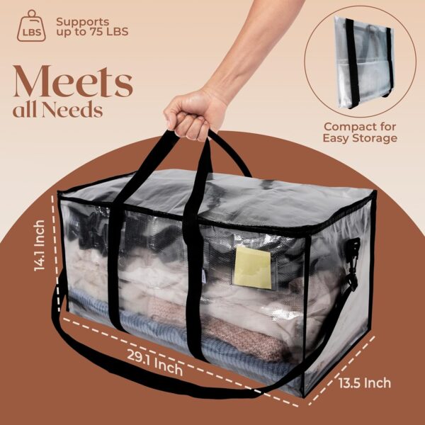 aethel 6 pack extra large, heavy duty, semi transparent moving bags