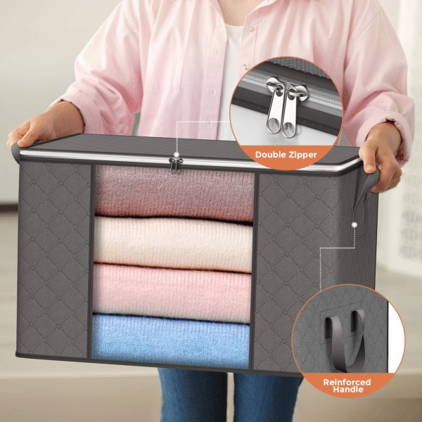 aethel large storage bags – 6 pack clothes storage bins foldable closet