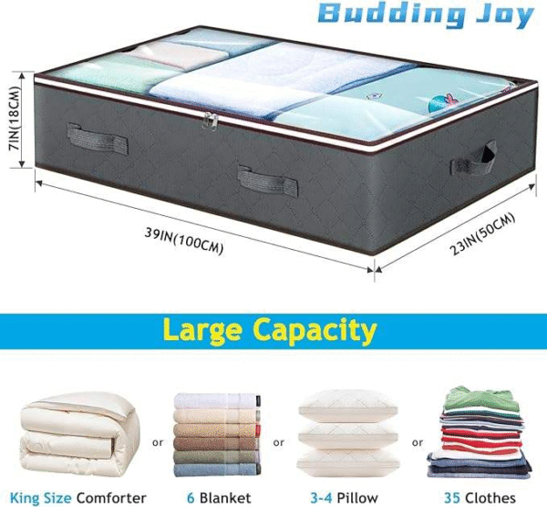 aethel 90l closet organizers & collapsible under bed storage bags