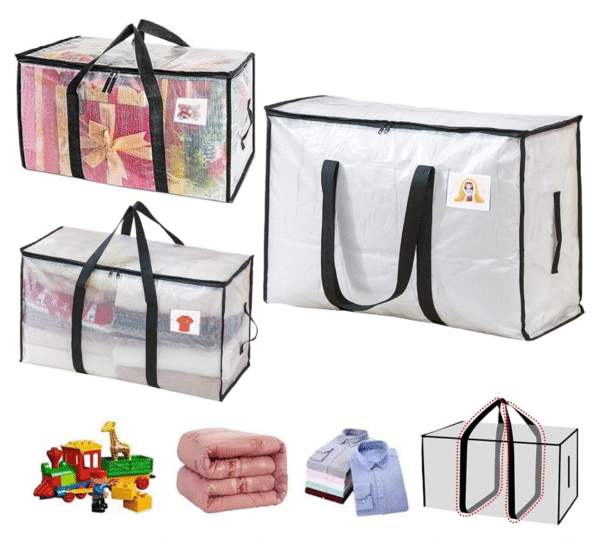 aethel oversized moving bags with reinforced handles – heavy duty storage tote for blanket, bedding & clothes